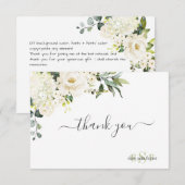 モノグラム ウォーターカラー アラバスター ローズ ハイドランジア サンキューカード (正面/裏面)