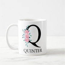 モノグラム ウォーターカラー オーダーメイド 単一文字 Q コーヒー