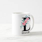 モノグラム ウォーターカラー オーダーメイド 単文字 D コーヒーマグカップ (正面右)