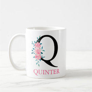 モノグラム ウォーターカラー オーダーメイド 単文字 Q コーヒー コーヒーマグカップ