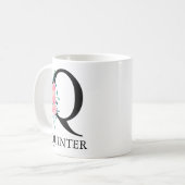 モノグラム ウォーターカラー オーダーメイド 単文字 Q コーヒー コーヒーマグカップ (正面左)