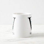 モノグラム ウォーターカラー カスタム 単一文字 W コーヒーマグカップ (中央)