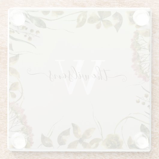 モノグラム ウォーターカラー ガラス コースター (裏面)