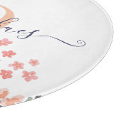 モノグラム ウォーターカラー フラワーのまな板 カッティングボード (角)