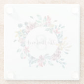 モノグラム ウォーターカラー フローラル ガラス コースター (裏面)