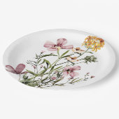 モノグラム ウォーターカラー ワイルドフラワーの花束 #1 ペーパープレート (アングル)