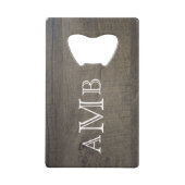 モノグラム ウッド調 クレジットカード栓抜き (正面)