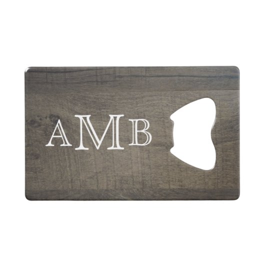 モノグラム ウッド調 クレジットカード栓抜き (正面(横))