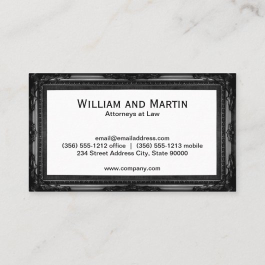 モノグラム | エグゼクティブパターン | アンティーク枠 名刺 (裏面)