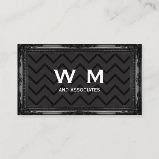 モノグラム | エグゼクティブパターン | アンティーク枠 名刺 (正面)