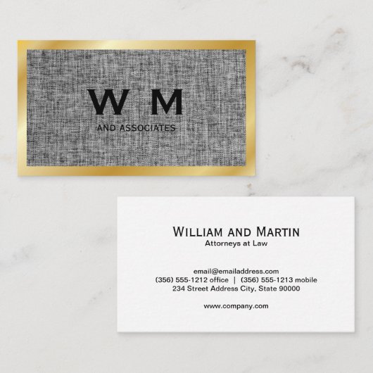 モノグラム |エグゼクティブ金ゴールド |ファブリックの材質 名刺 (正面/裏面)