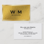 モノグラム | エグゼクティブ金ゴールド | 金ゴールドパターン 名刺 (正面/裏面)