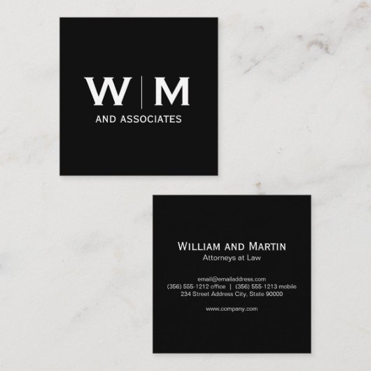 モノグラム |エグゼクティブ スクエア名刺 (正面/裏面)