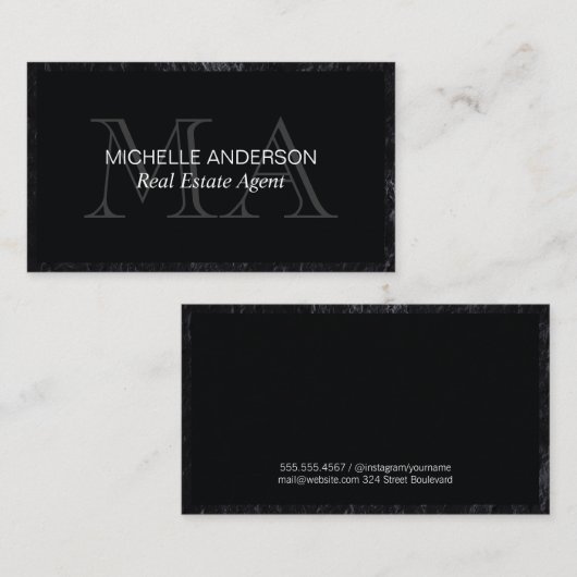 モノグラム |エグゼクティブ |不動産実在代理業者 名刺 (正面/裏面)