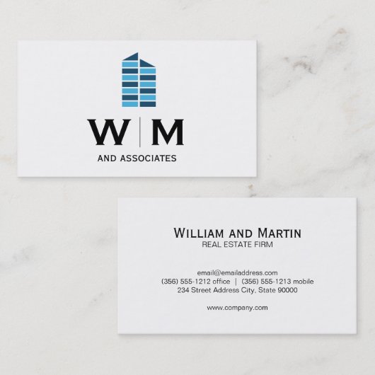 モノグラム |エグゼクティブ |不動産実在代理業者 名刺 (正面/裏面)