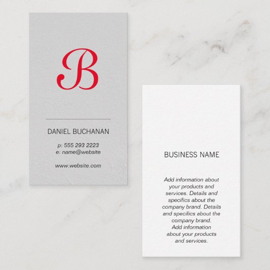 モノグラム |エグゼクティブ |企業の | 名刺 (正面/裏面)