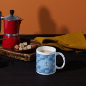 モノグラム エレガント カスタム ブルー デニム コーヒー マグ