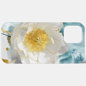 モノグラム エレガント シンプル 白い花 水彩画 Case-Mate iPhoneケース (裏面 (横))