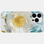 モノグラム エレガント シンプル 白い花 水彩画 Case-Mate iPhoneケース (裏面 (横))