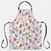 モノグラム エンチャンティング ウォーターカラー 鳥の模様 エプロン (正面)