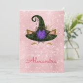 モノグラム オクトーバー スパークル キティ 誕生日 招待状 (スタンド正面)