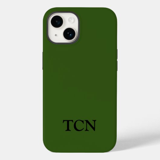モノグラム オリーブグリーン ミニマリスト モダン Case-Mate iPhoneケース (裏面)