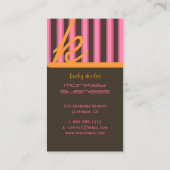 モノグラム オレンジ/ピンク/チョコレート ストライプ 名刺 (裏面)