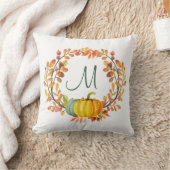 モノグラム オレンジ プライド タルタン 秋のカボチャ 花模様 クッション (ブランケット)