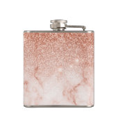 モノグラム オンブレ ローズゴールド マーブル グリッター フラスク (裏面)