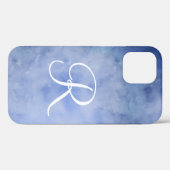 モノグラム オーダーメイド 青と白の水彩画 Case-Mate iPhoneケース (裏面 (横))