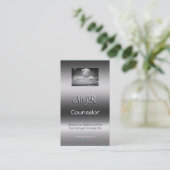 モノグラム、カウンセリングサービス、メタリック効果 名刺 (スタンド正面)