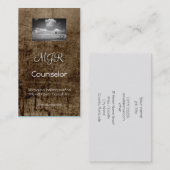 モノグラム、カウンセリングサービス、皮革効果 名刺 (正面/裏面)