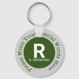 モノグラム&カスタム文字オンニースグリーンプロモーション キーホルダー