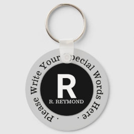 モノグラム&カスタム文字オンニースプロモブラック キーホルダー