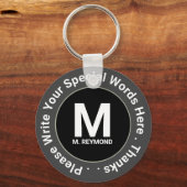 モノグラム&カスタム文字オンb&wニースプロモーション キーホルダー (正面)