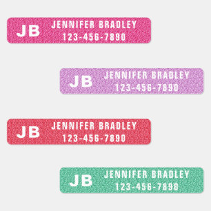 モノグラム カスタム 名前入り ガーリー グリッター ラベル