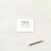 モノグラム カップル グレー 緑 現代 ロマンチック デート シ ポストイット (デスク上)