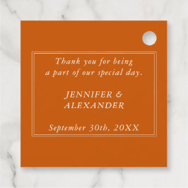 モノグラム カップル 名前 シンプル オレンジとホワイト フェイバータグ