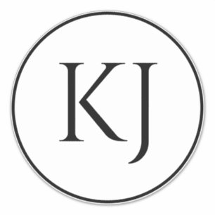 モノグラム カップル 名前 ブラック ホワイトイニシャルレター シール