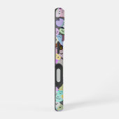 モノグラム | カラフルな顔の群衆 | iPhone 16ケース (右側面)