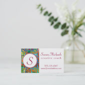 モノグラム、カラフルは正方形とのデジタル芸術を抽出します 名刺 (スタンド正面)