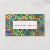 モノグラム、カラフルは正方形とのデジタル芸術を抽出します 名刺 (裏面)