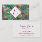 モノグラム、カラフルは正方形とのデジタル芸術を抽出します 名刺 (正面/裏面)