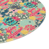 モノグラム | カラフル水玉模様カクタスパターン カッティングボード (角)