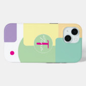 モノグラム カラフル カラー ブロック 緑 ピンク Case-Mate iPhoneケース (裏面 (横))
