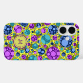 モノグラム カラフル ドット ブルー パープル ティール - Case-Mate iPhoneケース (裏面 (横))