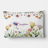 モノグラム カラフル ワイルド フラワー イラスト アクセサリーポーチ (裏面)