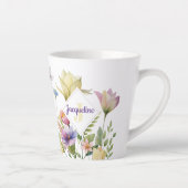 モノグラム カラフル ワイルド フラワー イラスト カフェラテマグ (右)