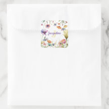 モノグラム カラフル ワイルド フラワー イラスト