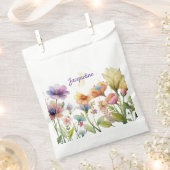 モノグラム カラフル ワイルド フラワー イラスト フェイバーバッグ (クリップ留めされた状態)